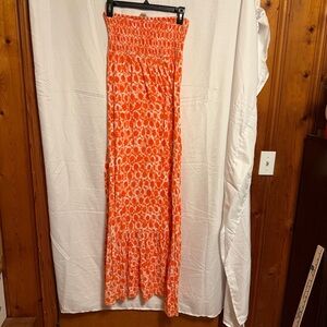 MICHAEL Michael Kors Orange Patterned Maxi Skirt